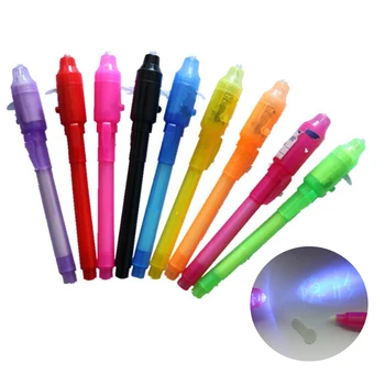 1/3шт 2 в 1 Вълшебна светещ дръжка, UV писалка за писане с невидимо мастило, детска играчка