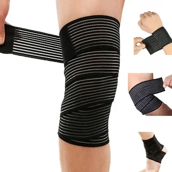 1 бр. на Еластична превръзка за вдигане на тежести, компрессионный бандаж за пищяла, превръзка за подкрепа на коляното, превръзка за спортна сигурност