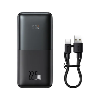 10000 ма 22,5 W Bipow Pro Дигитален Дисплей Бързо Зареждане на Power Bank С Зарядно Кабел USB-Type-C 3A 0,3 m За Baseus