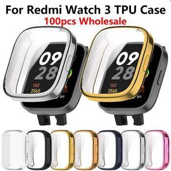 100шт Мек Силиконов Калъф TPU За Redmi Watch 3 Smart Watchband Протектор на Екрана Броня За Xiaomi Redmi Watch3 Калъф-Хастар