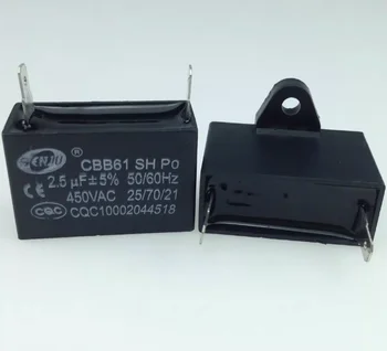 10ШТ CBB61 Кондензатора на вентилатора на климатика 1,5 ICF Двухконтактный пусков кондензатор 450