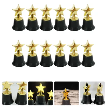 12 бр. миниатюрни детски футболни медали Star Trophy, детски обувки, пластмасови изискани сертификати за премия купи