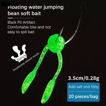 20 Червеи-удилищ, качени от 3.3-сантиметровой плаващ подводен примамка, биомиметической мека примамка black pit и риболовна стръв TPE
