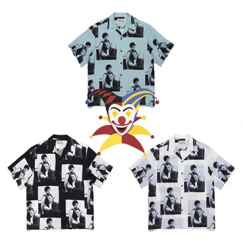 2023ss, Риза WACKO MARIA, Мъжки и женски Хавайски ризи с изображение на герой от най-високо качество Тениска