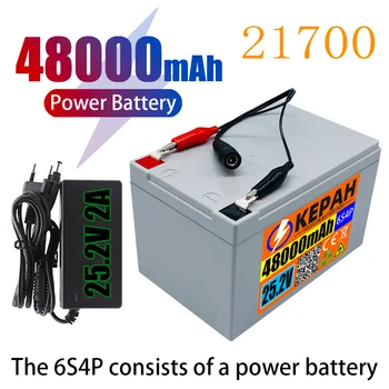 6s4p 24V 48ah 21700 батерията е много издръжлива 25,2 v 48000ah електрически велосипед, мотопед/электровелосипед/ за различни инструменти + зарядно устройство