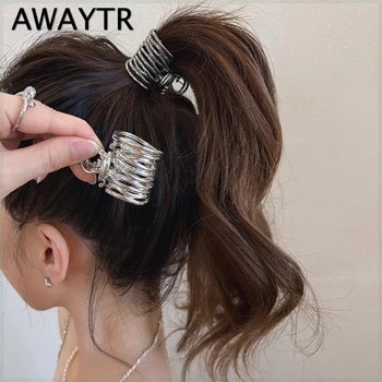 AWAYTR Нови Метални Скоби за момичета-щипци за коса Корейски момиче Със скоба за високо cauda equina Фиксирана Родословна за коса Скоба за Нокти Advanced Sense Аксесоари за коса
