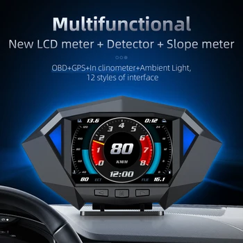 LCD дисплей с висока резолюция БДС, монтиран на превозното средство, HUD-head up display, универсален измерител на скоростта, височината и наклона на suv