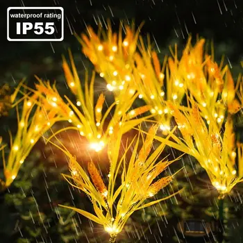 Led светлини от слънчева градина Ориз светлина Тръстика слънчева светлина Външна декоративна лампа на слънчеви батерии Коледни светлини на двора, на тревата, градина