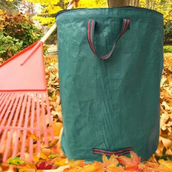 Perfekt-торба за боклук с 4 дръжки, сверхпрочный найлонова торба за листа в градината на тревата, Универсална сгъваема чанта за боклук в двора на къмпинг Голям капацитет