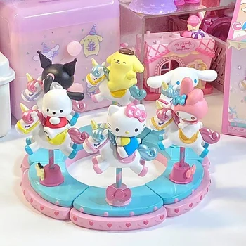 Sanrio Dream Carousel Blind Box Kawaii Kuromi My Melody Hello Kitty Cinnamoroll Украса На Работния Плот Подарък За Свети Валентин За Момичета