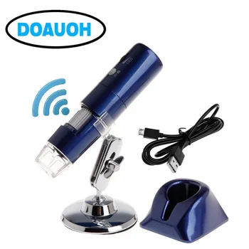 USB микроскоп, камера от 50X до 1000X, дигитален микроскоп с поставка, съвместим с i-Phone, i-Pad и droid 1080P WIFI