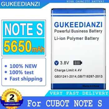 Акумулаторна батерия GUKEEDIANZI за мобилен телефон CUBOT NOTE S NoteS, Батерия с Голям капацитет, 5650 ма, Номер за проследяване, Нов