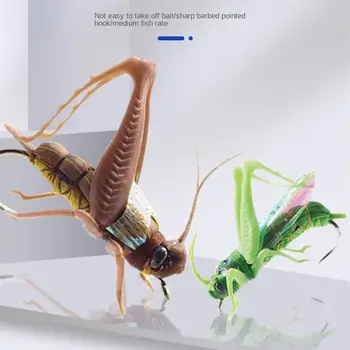 Бионическая примамка под формата на скакалци, микрообъект Luya Стръв, която симулира насекомо, стръв за риболов във всички води, цветни привлекателна примамка за риболов на глупаци