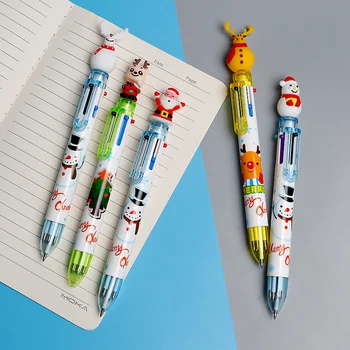 Весела Коледа, 6-цветен гел писалка, Cartoony Дядо Коледа, Лосове, цветна химикалка химикалка, Креативна Коледно Дърво, Ръчно Счетоводна дръжка, подаръци