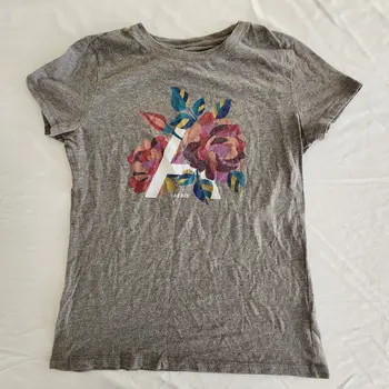Женска тениска с логото на Aeropostale Classic Crew сив цвят с дълги ръкави L.