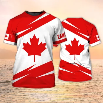 Иконата на Канадския флаг, Кленов лист, градинска дрехи с 3D-принтом, мъжки дрехи, детски мода, удобни дишащи топ големи размери
