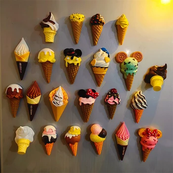 Имитация на сладолед Стикери за хладилник Плодов аромат на Сладък конус Украса на хладилник Фотообои Подаръци от смола Детски играчки