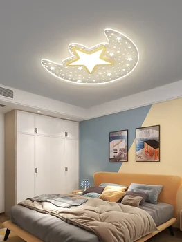 Лампа за детска стая Модерен минималистичен творчески лампа Star Moon Room в скандинавски стил, луксозен, уютен и романтичен тавана лампа за спални
