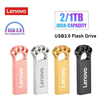 Мини-Диск Lenovo Pen Drive 2 TB 1 TB 512 GB Памет, Преносим Водоустойчив U-Диск Високоскоростен Пренос на Данни USB3.0 Метален USB Устройство