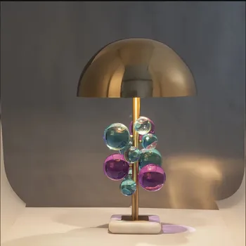 Настолна лампа Globo Творчески италиански дизайнер гъби лампа romanti Пъстър стъклен глобус на Лампата за дневна Лампа за четене в спалнята
