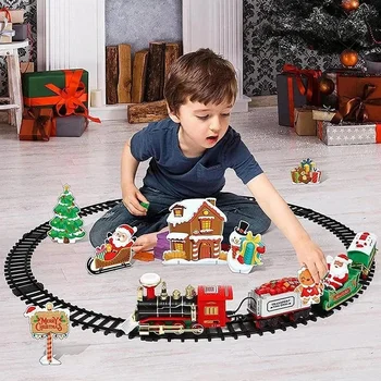 Нов Коледен подарък, играчка-электропоезд, Семейно украса, украса за коледната елха със собствените си ръце, Рама жп път, комби лесно жп транспорт