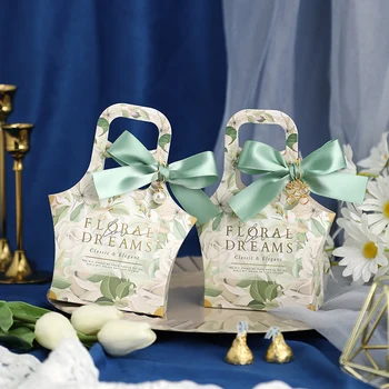 Нова корейска сватбена кутия шоколадови бонбони, креативна малък подарък чанта в свеж стил, празна кутия за бонбони