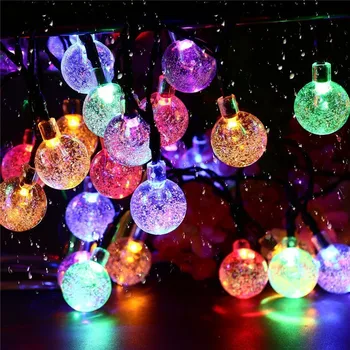 НОВА кристална топка с led подсветка 20/30/50, led лампа за слънчева батерия, led Гирлянди, Нощни Венец, Коледна декорация за градината на открито
