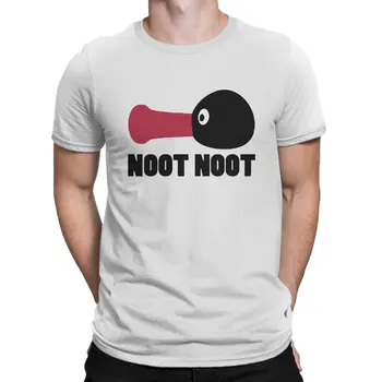Новост мъжка тениска NOOT с кръгло деколте, риза от 100% памук, тениски с къс ръкав Pingu Pinga Penguin TV, дрехи за възрастни