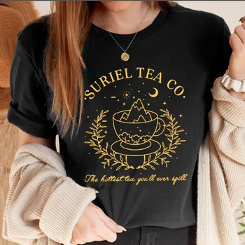 Тениска Suriel Tea Co Реколта риза Velaris Риза A Court of Thorns and Roses Риза Acotar Риза Night Court Риза SMJ Книгата върховете