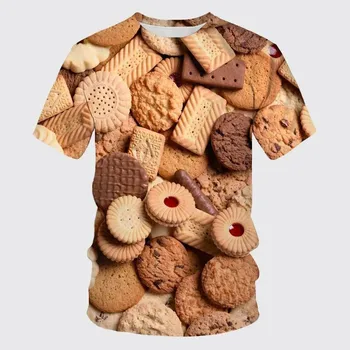 Тениски с 3D-принтом Смешни Summer Cookies, дамски и мъжки градинска дрехи, ежедневни модна тениска с къс ръкав и кръгло деколте, детски тениски, потници, облекло