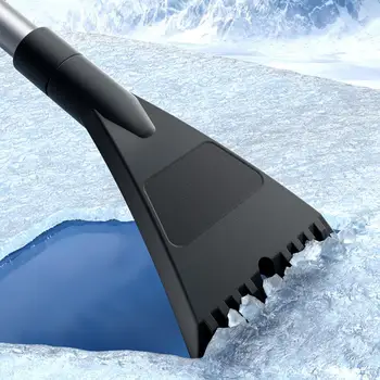 Трайно оборудване за почистване на сняг Автомобили четка за почистване на сняг, с прибиращ се дълга дръжка за Стъргалка за лед с въртящи гъба с висока плътност Eva