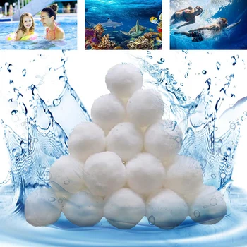 Филтриращи топки за басейн с тегло 1,5 килограма, филтърен материал за басейна, влакнести топчета За вана в центъра на басейна, Лесна инсталация