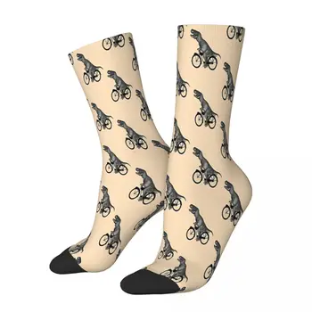 Чорапи с Силуэтами на Динозаврите Байк И T Rex Мъжки И Дамски Пролетни Чорапи От Полиестер