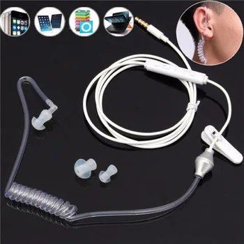 1 Щифт 3,5 мм Навити Акустичен Слушалка С Въздушна Тръба ПР Mic Говорител Микрофон Слушалки за MP3 iPad Xiaomi iPhone Samsung Мобилен Телефон