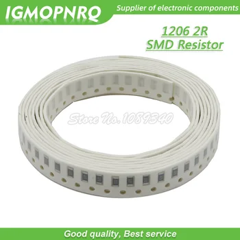100ШТ 1206 SMD Резистор 1% импеданс 2 Ома чип-резистор 0,25 W 1/4 W 2R IGMOPNRQ