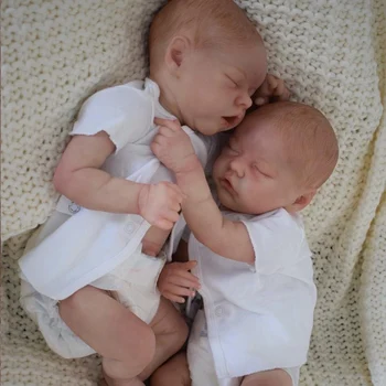 16-инчовата Силиконова Кукла-Реборн за цялото тяло Момче Момиче Близнаци Зимен сън Новородено Bebe Bonecas 3D Кожата Видими вени Подарък на Детето