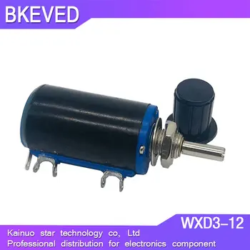 1бр WXD3-12 1W 10K 4,7 K 3,3 2,2 K K Пръстен съпротива серия 1K многокруглый точност потенциометър с метална намотка + 1БР черна дръжка