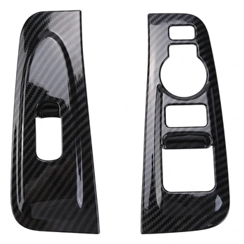 2 елемента подлакътник Панел на прозореца от ABS-пластмаса от въглеродни влакна за Hyundai Grand Starex H1 2019 2020 Аксесоари за интериора на колата