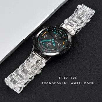 20 мм и 22 мм Прозрачен силикон каишка Glacier Sport за Samsung Gear S2 S3, класически модерен смарт гривна за Huawei Watch 2