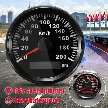 200 км/Ч GPS за измерване на Скоростта на Километража за Автомобил, Мотоциклет Морски Цифров Сензор Универсален 85 мм Обновен Водоустойчив с Подсветка
