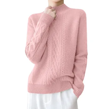 2023 Есен/зима, нов трикотажный пуловер, пуловер, женски универсален пуловер с витым модел, безплатно спускане, топ