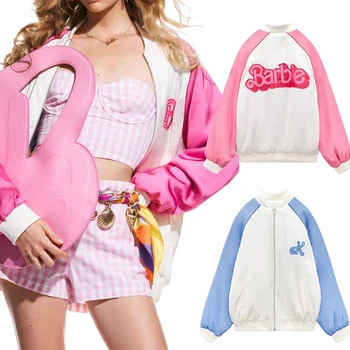 2023 Модерно яке за Барби, Аниме Kawai, пролет-есен, бейсбольное палто в стил колеж за момчета и момичета, извънгабаритни Свободни ежедневни блузи с цип