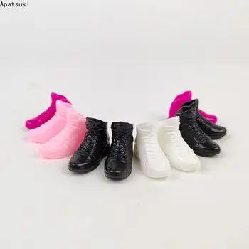 5 двойки / лот Модни обувки на равна подметка за кукли Барби Аксесоари Обувки на равна подметка Пластмасови маратонки 1/6 Детски играчки със собствените си ръце, за деца