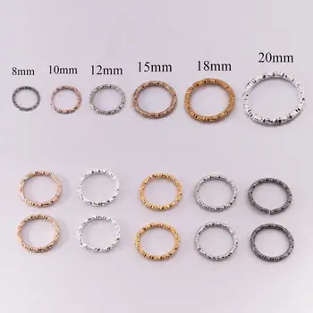 50-100шт 8-20 mm Златен цвят Кръгло Преходни пръстен, Усукани Отворени характеристика на полиграфическото пръстени, Преходни пръстен, Съединител за бижута, Аксесоари за търсене на DIY