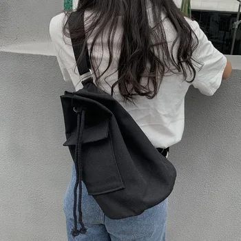 Bag-чанта за съвсем малък в корейски стил за жени, дамски чанти през рамо, ежедневни холщовые дамски чанти-незабавни посланици, студентски училищна чанта bolsa feminin
