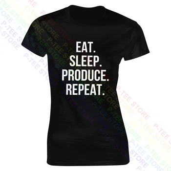 Eat Sleep Produce Repeat Женска тениска, на Женската риза, Прекрасна Ежедневни splice, Горещи оферти, Дамска тениска