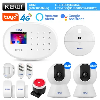 KERUI W204 4G WIFI GSM Sasha Умна Аларма Охранителна Домашна Дистанционно Управление Защитна на Сензор за Движение на Вратата Сензор Сирена IP Камера