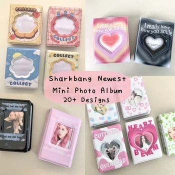 Sharkbang Ново Записване е 3-инчов Мини-Фотоалбум 20pcs Ръкави Двустранен Картичка са подбрани Книга INS Kpop Idol Card Organizer