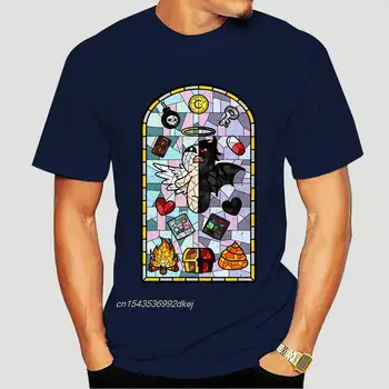 The Binding Of Isaac Cathedral Glass Тениски Мъжки Afterbirth Rebirth Игра Lamb Azazel Demon Памучен Тениска С къс Ръкав 5473A