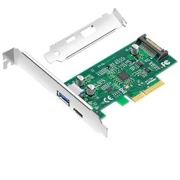 USB 3.0 Адаптер за разширителни карти PCI-E-type-A + type-C USB 3 до PCIE карта адаптер PCI express 2A 19pin